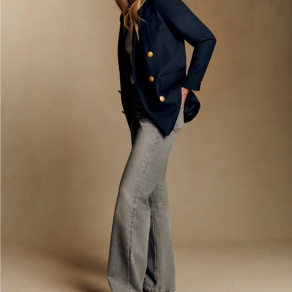 NWT Sézane Michele blazer in navy - size 40 / us 8 - Picture 2 of 15